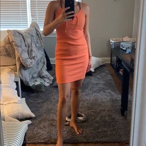 Orange mini dress